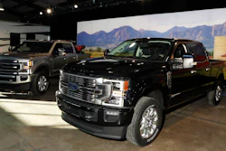 A Ford F250 Super Duty Limited Edition truck is displayed at Eastern Market in Detroit, Wednesday, Jan. 30, 2019.