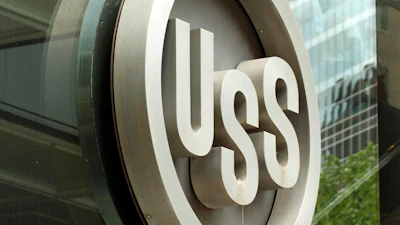 This April 26, 2010, file photo shows the U.S. Steel logo outside the headquarters building in downtown Pittsburgh.