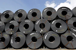 In this June 5, 2018, file photo, rolls of steel are shown in Baytown, Texas.