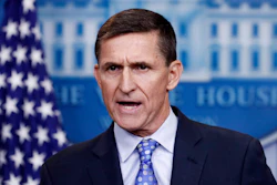 In this Feb. 1, 2017, file photo, National Security Adviser Michael Flynn speaks during the daily news briefing at the White House.