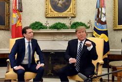 President Donald Trump speaks during his meeting with Austrian Chancellor Sebastian Kurz in the Oval Office, Wednesday, Feb. 20, 2019.