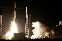 A SpaceX Falcon 9 rocket lifts off with Israel's Lunar Lander and an Indonesian communications satellite at space launch complex 40, Thursday, Feb. 21, 2019, in Cape Canaveral, Fla.