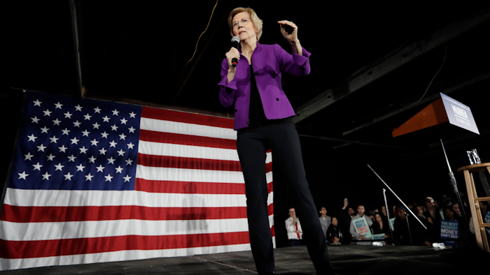 Democratic presidential candidate Sen. Elizabeth Warren, D-Mass., speaks to local residents Friday, March 8, 2019, in Queens, New York.