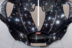The Bugatti La Voiture Noire is presented during the press day at the 89th Geneva International Motor Show in Switzerland, Tuesday, March 5, 2019.