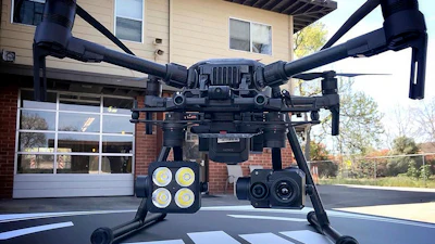 This 2018 photo shows a DJI drone with a thermal-imaging camera designed by FLIR Systems in Menlo Park, Calif.