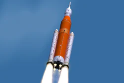 This illustration made available by NASA shows the Space Launch System during liftoff. On Wednesday, March 13, 2019, NASA's top official said the space agency's new rocket won't be ready for a moon shot next year.