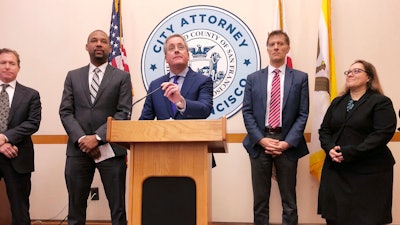 San Francisco City Attorney Dennis Herrera at a City Hall news conference Tuesday, March 19, 2019.