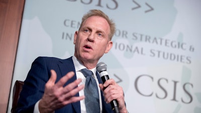 Acting Defense Secretary Patrick Shanahan speaks at the Center for Strategic and International Studies in Washington, Wednesday, March 20, 2019.