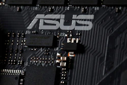 This Feb. 23, 2019, photo shows the inside of a computer with the ASUS logo in Jersey City, N.J.