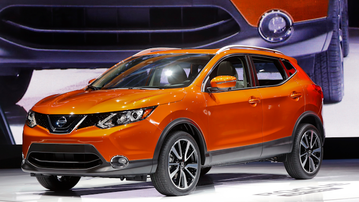 In this Jan. 9, 2017, file photo, the 2017 Nissan Rogue Sport is on display at the North American International Auto Show in Detroit.