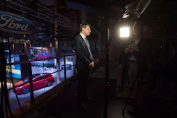 Ford of Europe Chairman Steven Armstrong is interviewed at a Ford event in Halfweg, Netherlands, Tuesday, April 2, 2019.
