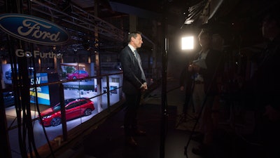 Ford of Europe Chairman Steven Armstrong is interviewed at a Ford event in Halfweg, Netherlands, Tuesday, April 2, 2019.