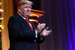President Donald Trump arrives to speak at the National Republican Congressional Committee's annual spring dinner in Washington, April 2, 2019.