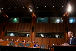 In this April 10, 2018, file photo, Facebook CEO Mark Zuckerberg testifies before a joint hearing of the Commerce and Judiciary Committees on Capitol Hill.