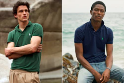 Polo shirts made from recycled plastic bottles.