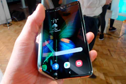 The Samsung Galaxy Fold smartphone is seen during a media preview event in London, Tuesday April 16, 2019.