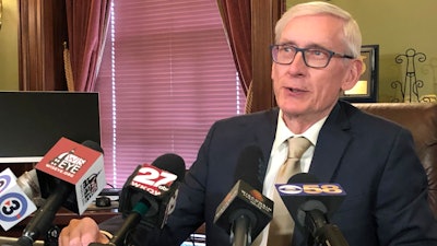 Gov. Tony Evers during a news conference Wednesday, April 17, 2019, in Madison, Wis.