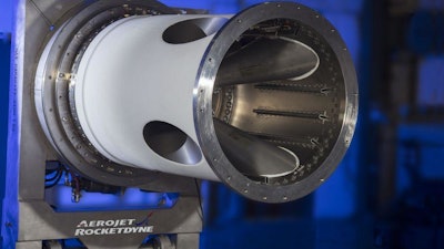 Jettison Motor built by Aerojet Rocketdyne for the Lockheed Martin-built Orion spacecraft's Launch Abort System.