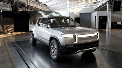 This Wednesday, Nov. 14, 2018, photo shows Rivian R1T at Rivian headquarters in Plymouth, Mich.