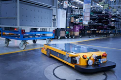 A smart transport robot at the BMW Group plant in Regensburg, Germany.
