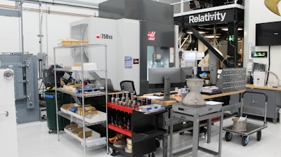 Machine shop at Relativity’s headquarters in Inglewood, Calif.