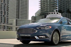 A self-driving vehicle from Ford Motor Co. and Argo AI drives in Miami.