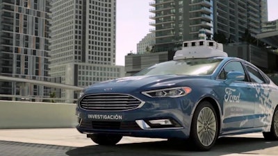 A self-driving vehicle from Ford Motor Co. and Argo AI drives in Miami.