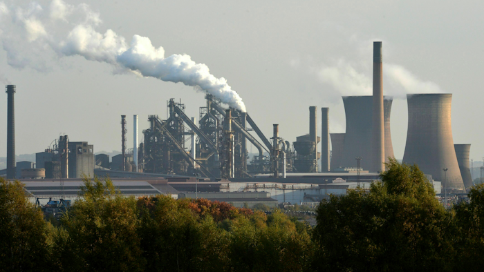 This Oct. 20, 2015, file photo shows the Scunthorpe steel plant, now owned by British Steel, in Scunthorpe, England.