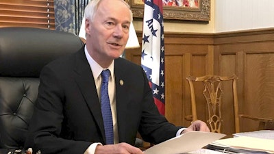 Arkansas Gov. Asa Hutchinson in his office in Little Rock, April 10, 2019.