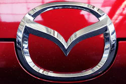 This Feb. 14, 2019, file photo shows the Mazda logo at the 2019 Pittsburgh International Auto Show.