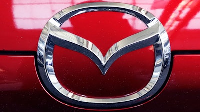 This Feb. 14, 2019, file photo shows the Mazda logo at the 2019 Pittsburgh International Auto Show.