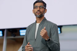 Google CEO Sundar Pichai speaks during the keynote address of the Google I/O conference in Mountain View, Calif., Tuesday, May 7, 2019.