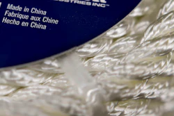 In this May 9, 2019, photo, synthetic rope, with labeling indicating it was made in China, is displayed in a store in Cranberry Township, Pa.