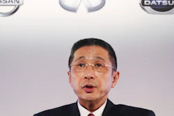 Nissan Motor Co. Chief Executive Hiroto Saikawa speaks during a press conference in Yokohama, Tuesday, May 14, 2019.
