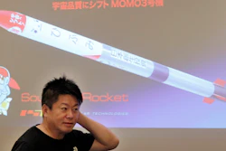 Interstellar Technologies Inc. founder Takafumi Horie speaks during a press conference in Tokyo, Wednesday, May 15, 2019.