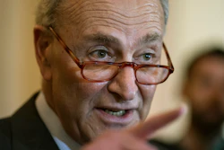 In this May 14, 2019 photo, Senate Minority Leader Chuck Schumer, D-N.Y., speaks to reporters at the Capitol in Washington.