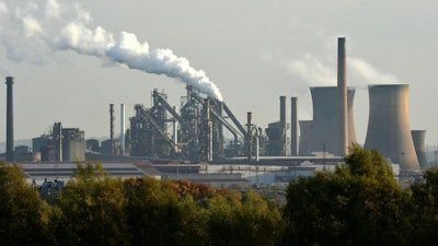 This Oct. 20, 2015, file photo shows the Scunthorpe steel plant, now owned by British Steel, in Scunthorpe, England.