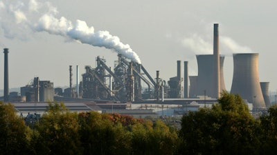 This Oct. 20, 2015, file photo shows the Scunthorpe steel plant, now owned by British Steel, in Scunthorpe, England.
