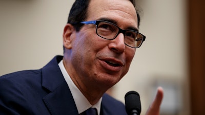 Treasury Secretary Steven Mnuchin testifies before the House Committee on Financial Services on Capitol Hill, Wednesday, May 22, 2019.