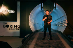 In this Dec. 18, 2018, file photo Elon Musk speaks during an unveiling event for the Boring Co. test tunnel in Hawthorne, Calif.
