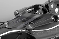 Artist's rendering of an IndyCar featuring an aeroscreen.