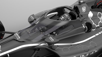 Artist's rendering of an IndyCar featuring an aeroscreen.