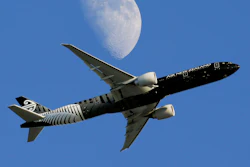 In this Aug. 23, 2015, file photo, an Air New Zealand passenger plane on its way to Los Angeles International Airport from London.