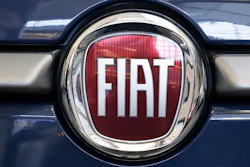 In this Feb. 14, 2019, file photo, the Fiat logo mounted on a 2019 500 L at the Pittsburgh International Auto Show.