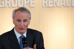 This Jan. 24, 2019, file photo shows Jean-Dominique Senard, after being appointed Renault chairman, in Boulogne-Billancourt, France.