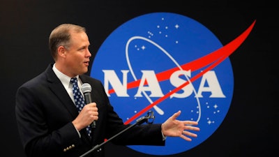 NASA Administrator James Bridenstine delivers remarks at the NASA Michoud Assembly Facility in New Orleans, Aug. 13, 2018.