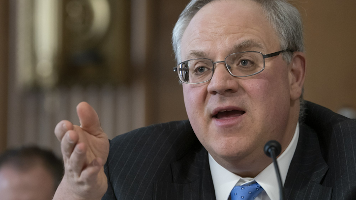 In this March 28, 2019, file photo, David Bernhardt speaks before the Senate Energy and Natural Resources Committee at his confirmation hearing to head the Interior Department.