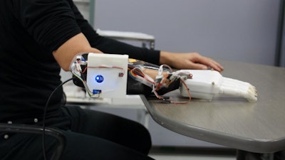 The hand is controlled by the Cybernetic Interface attached to the socket.