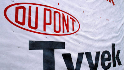 The DuPont logo displayed on sheets of Tyvek insulation in Springfield, Ill., Monday, Jan. 23, 2012.
