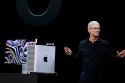 Apple CEO Tim Cook speaks about the Mac Pro at the Apple Worldwide Developers Conference in San Jose, Calif., Monday, June 3, 2019.